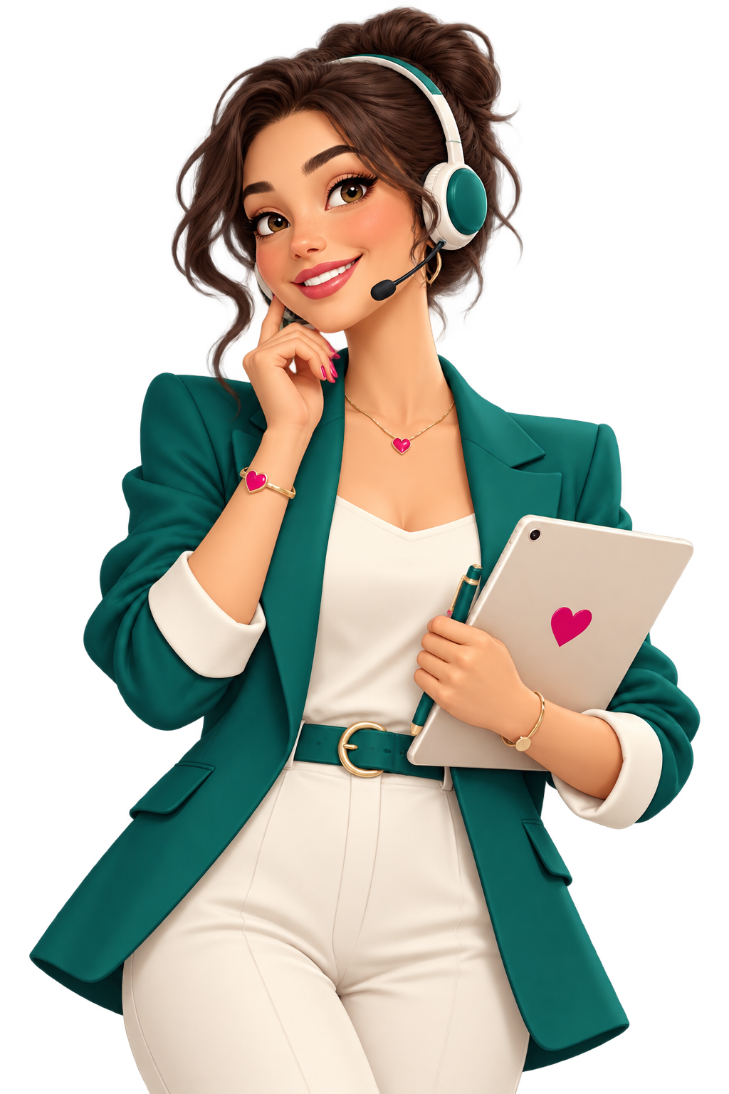 Avatar di Sara con cuffie e tablet